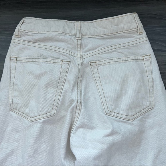 TopShop Petite Mom Jeans Off White Cream Women’s Size 24 - Picture 6 of 7